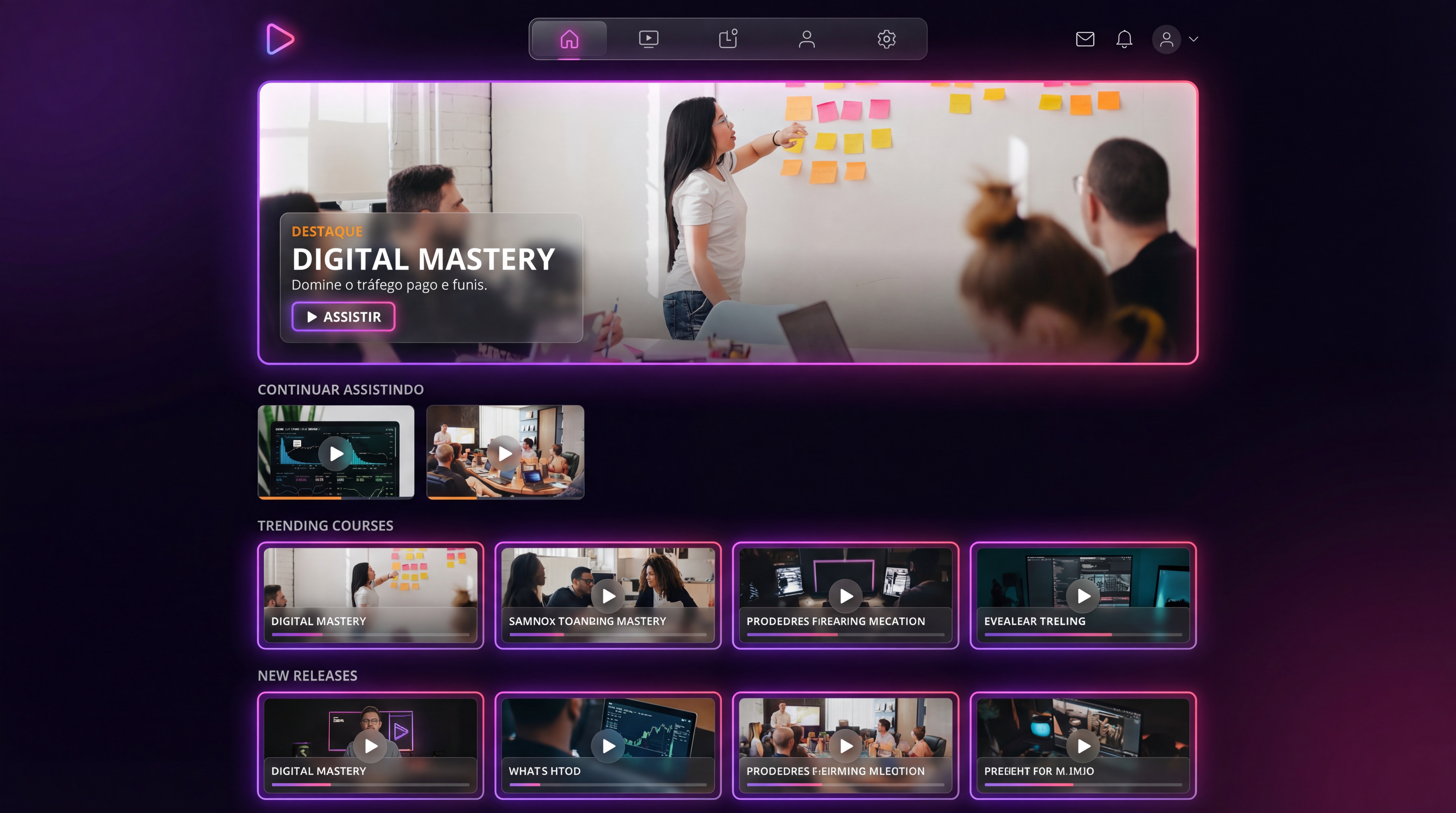 Área de Membros Publiweb360 — plataforma de streaming de cursos